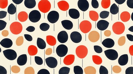 Fototapeta premium Abstract Red Blue Leaf Pattern Background.