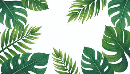 tropical leaves trendy floral illustrations jungle beach themes branding templates various print