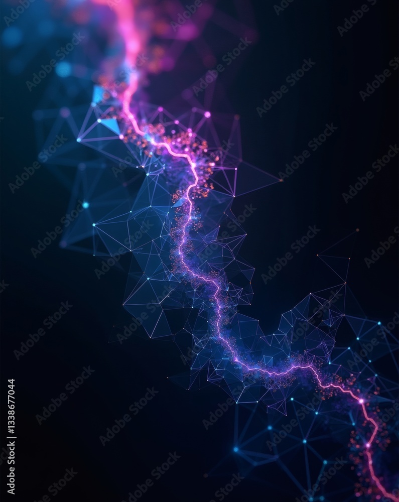 Poster glowing digital lightning bolt that represents a fast connection