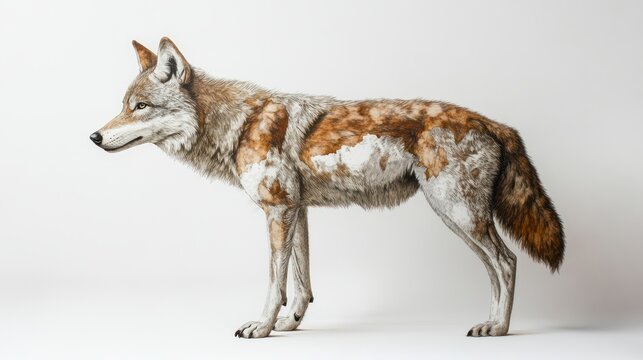 Coywolf profile studio shot against white