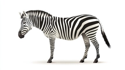 Zebra profile against white background. Possible use Educational materials, children's book illustration