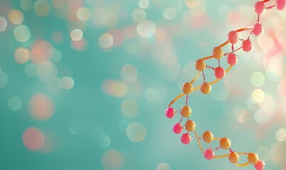Colorful dna strand abstract digital art vibrant background