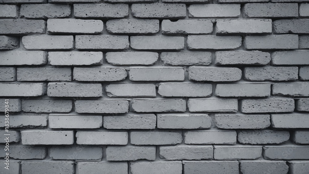 Poster gray cement block wall texture with a uniform horizontal pattern featuring various shades of gray, e