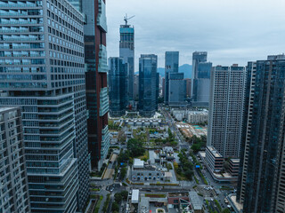 Fototapeta premium Aerial view of landscape in Shenzhen city, China