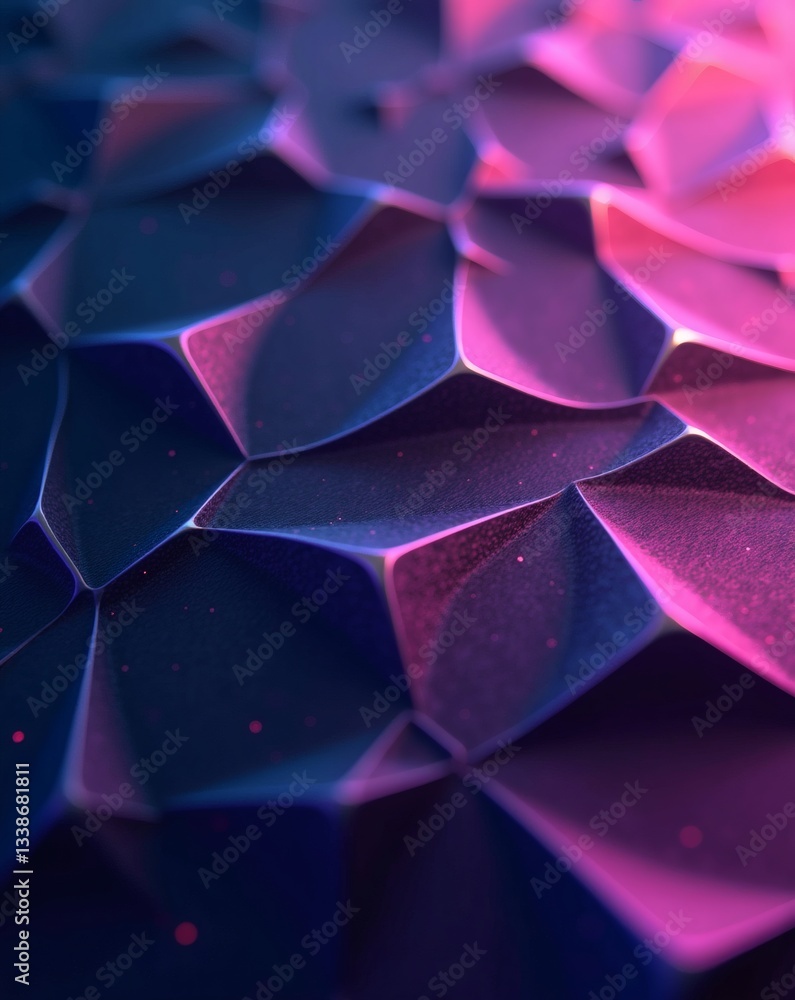 Aufkleber abstract geometric surface with neon colors and cellular patterns