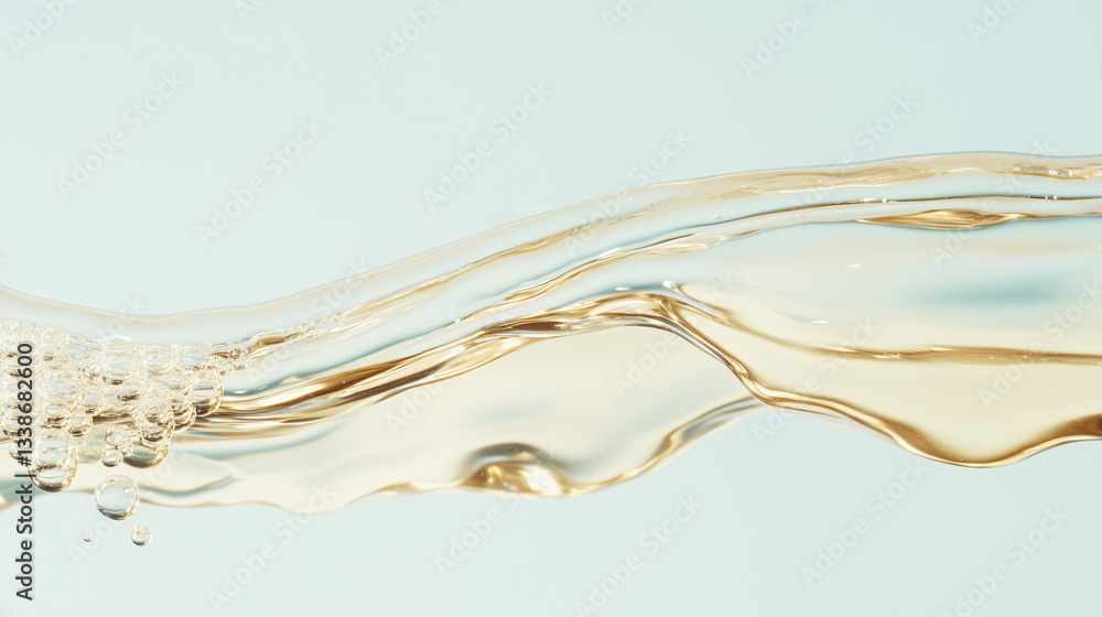 Aufkleber wave of refreshment: an abstract close-up captures the graceful arc of a fluid wave. it shimmers wit