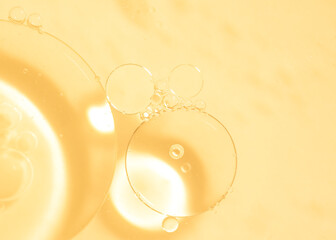 Abstract Yellow water bubbles background