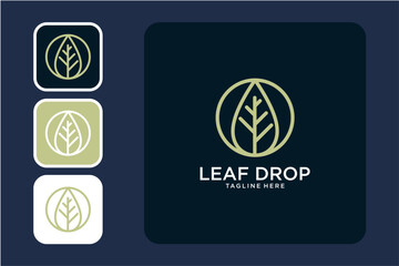 Abstract Leaf Logo Design Variations