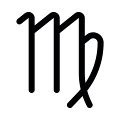 Zodiac sign virgo line icon editable stroke hand drawn vector astrology symbol isolated on white background