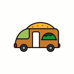 Sticker design of A vintage-inspired Mexican food truck 