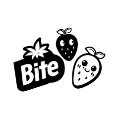 Sticker design of Use a vibrant mango illustration for Bite