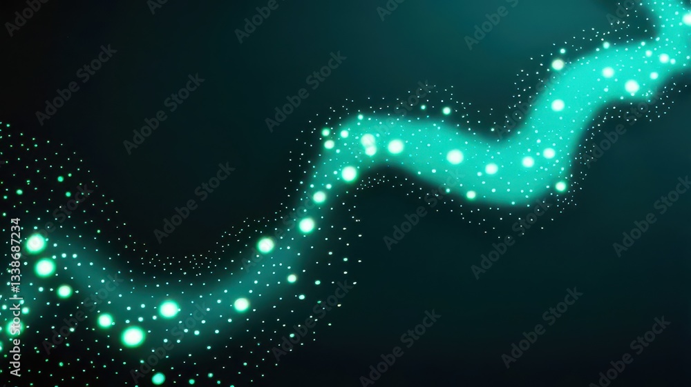 Poster a green line with many small dots on it