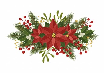 Christmas wreath with red ribbon