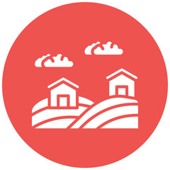 Fototapeta premium Monsoon Village Icon