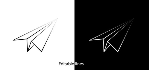 Origami paper plane set vector design. Editable airplane icon illustration. Travel, transport concept illustration to use for business strategy, summer holiday, business travel design projects. 