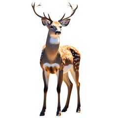 Deer silhouette on white background with antlers