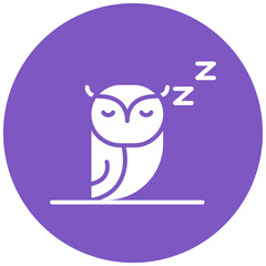 Obraz premium Sleepy Owl Icon