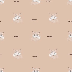 Fox watercolor pattern design for textile and packaging use