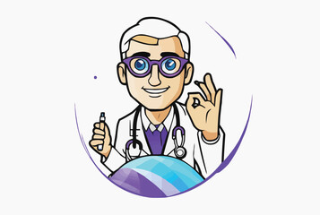 Medical Communication Concept - Doctor with Speech Bubble Illustration