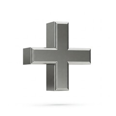 Obraz premium Three dimensional metallic plus symbol 