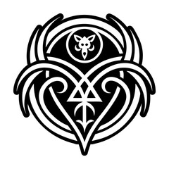 Naklejka premium A filled style icon of magic seal symbol
