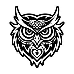 Naklejka premium A glyph style icon of owl tattoo