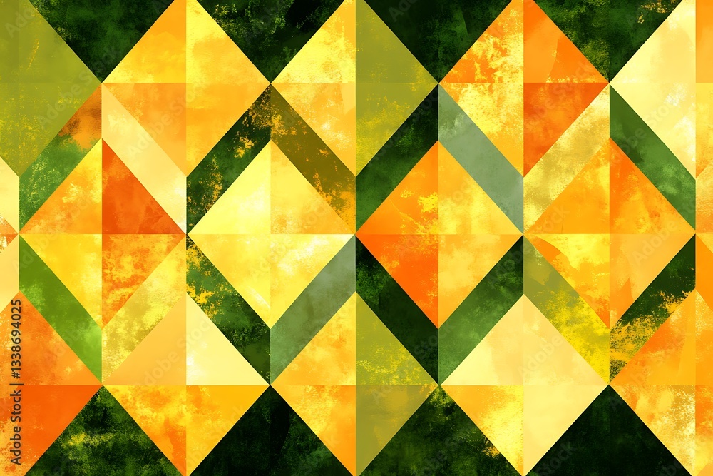 Poster geometric abstraction with earthy hues and textured background for modern design projects