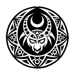 A solid style icon of satanic moon symbol