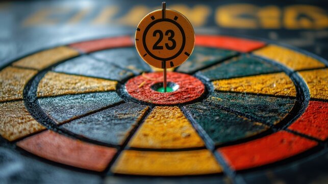 Bullseye challenge game table close-up indoor focused precision