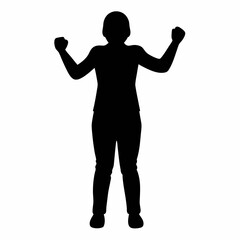 Silhouette of a man with arms raised in a dynamic pose