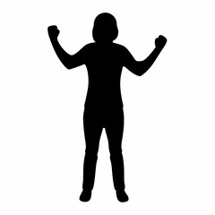 Silhouette of a man with arms raised in a dynamic pose