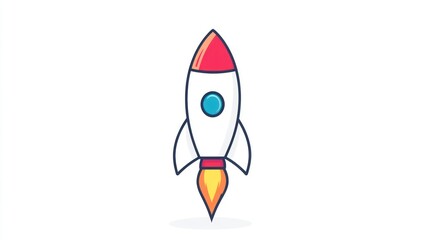 Simple rocket launch graphic, ideal for startup, technology, and future concepts
