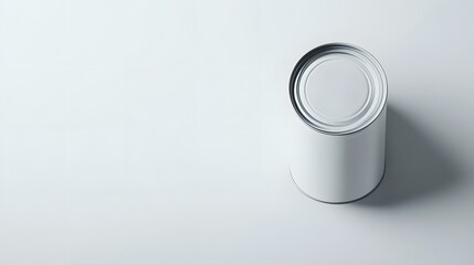 White cylindrical can on a white background