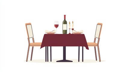 Romantic dinner table setting in restaurant