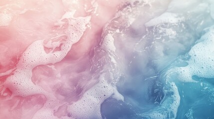 Fototapeta premium Soft Pastel Waves with Foam on Water Surface in Gentle Light