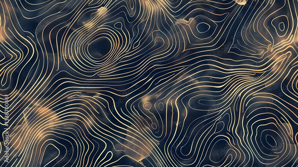 Poster mesmerizing monochromatic fingerprint like abstract pattern with organic swirling lines seamless bac