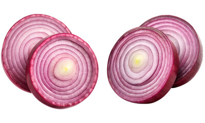 Red onion set, fresh onion collection isolated