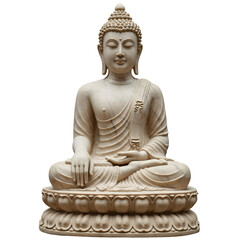 A serene Buddha statue in the Bhumisparsha Mudra, seated on a lotus pedestal, symbolizing enlightenment.