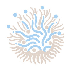 Obraz premium Abstract Coral Reef Illustration, Pastel Colors