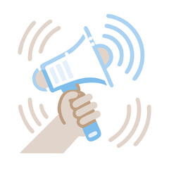 Hand Holding Megaphone Icon Illustration