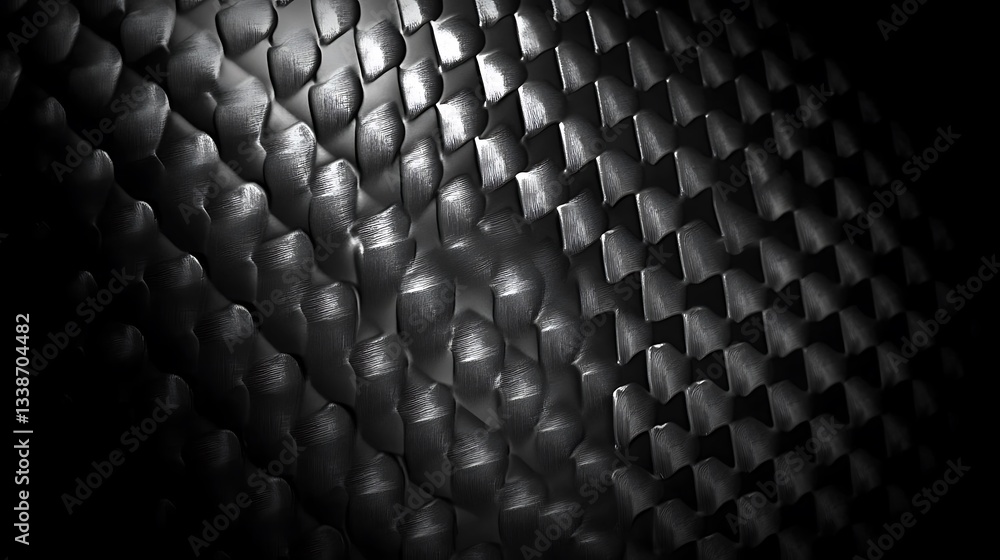 Aufkleber abstract dark geometric pattern with metallic scales texture and subtle light play
