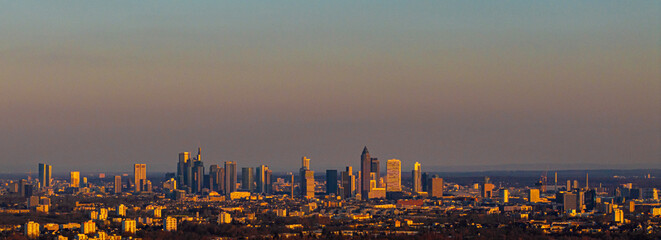 the skyline of frankfurt am main germany panorama