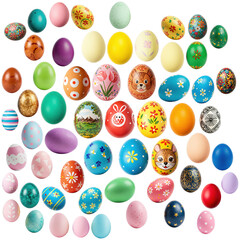 Vibrant Easter Eggs on a Clear Background with Decorative Designs, Perfect for Holiday Celebrations.