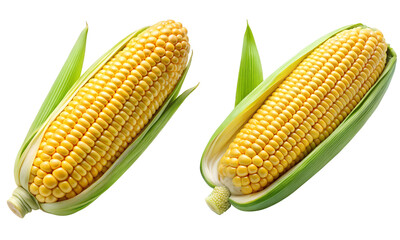 Corn cob set, Set of Corns, Corn on the cob isolated