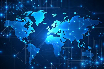 Blue futuristic networking technology