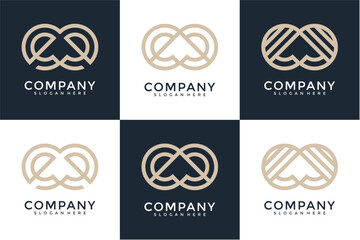 Abstract Pretzel Logo Variations Design Options