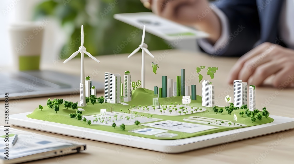 Poster futuristic 3d rendering of an ai powered underground smart city with renewable energy storage sustai