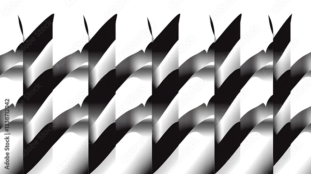 Poster abstract monochrome pattern with angular shapes and dynamic lighting effects