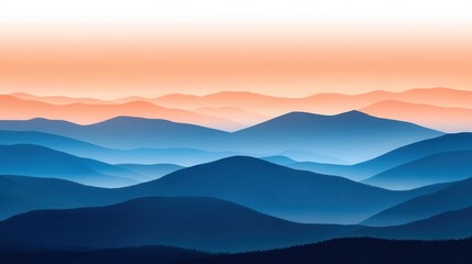 Majestic Sunset Mountain Range Landscape.