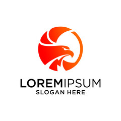 Abstract Red and Orange Eagle Logo Design
